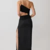 Athena one-shoulder maxi-jurk met strass – Zwart Athena one-shoulder maxi-jurk met strass – Zwart