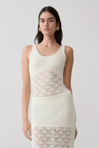 Atlantis gehaakte gebreide top – Wit