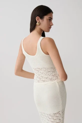 Atlantis gehaakte gebreide top – Wit