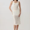 Atlantis gehaakte midi-rok – Wit Atlantis gehaakte midi-rok – Wit