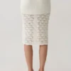 Atlantis gehaakte midi-rok – Wit Atlantis gehaakte midi-rok – Wit