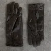 Atlas handschoenen van imitatiekrokodillenleer – Chocoladebruin