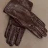 Atlas handschoenen van imitatiekrokodillenleer – Chocoladebruin