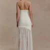 Aubree maxi-jurk van crêpe en mesh – ivoor Aubree maxi-jurk van crêpe en mesh – ivoor