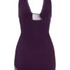 Aubree mini-jurk van crêpe en mesh – Paars Aubree mini-jurk van crêpe en mesh – Paars