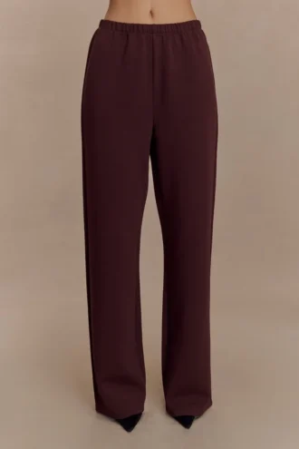 August jogger met rechte pijpen – Chocolade