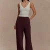 August jogger met rechte pijpen – Chocolade August jogger met rechte pijpen – Chocolade