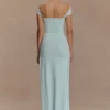Aurora slinky maxi-jurk met split en mesh – Lagoon Aurora slinky maxi-jurk met split en mesh – Lagoon