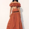 Autumn maxi-rok – gebrand oranje