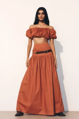 Autumn maxi-rok – gebrand oranje