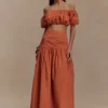 Autumn maxi-rok – gebrand oranje