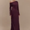 Avery maxi-jurk met lange mouwen – Pruim Avery maxi-jurk met lange mouwen – Pruim