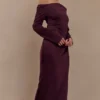 Avery maxi-jurk met lange mouwen – Pruim Avery maxi-jurk met lange mouwen – Pruim