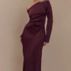 Avery maxi-jurk met lange mouwen – Pruim Avery maxi-jurk met lange mouwen – Pruim