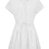 Aysha mini-linnenjurk met knopen – Wit Aysha mini-linnenjurk met knopen – Wit