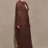 Bakari Diamante Cape Maxi-jurk – Chocolade Bakari Diamante Cape Maxi-jurk – Chocolade
