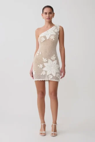 Barker handgehaakte mini-jurk – Wit