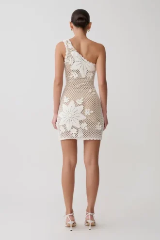 Barker handgehaakte mini-jurk – Wit