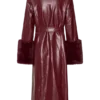 Bec Trenchcoat van imitatieleer met imitatiebont – Kersenrood Bec Trenchcoat van imitatieleer met imitatiebont – Kersenrood