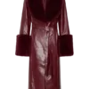Bec Trenchcoat van imitatieleer met imitatiebont – Kersenrood Bec Trenchcoat van imitatieleer met imitatiebont – Kersenrood