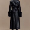 Bec Trenchcoat van imitatieleer met imitatiebont – Zwart Bec Trenchcoat van imitatieleer met imitatiebont – Zwart