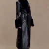 Bec Trenchcoat van imitatieleer met imitatiebont – Zwart Bec Trenchcoat van imitatieleer met imitatiebont – Zwart