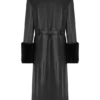 Bec Trenchcoat van imitatieleer met imitatiebont – Zwart Bec Trenchcoat van imitatieleer met imitatiebont – Zwart