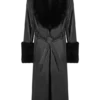 Bec Trenchcoat van imitatieleer met imitatiebont – Zwart Bec Trenchcoat van imitatieleer met imitatiebont – Zwart