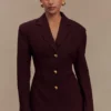 Bellamy getailleerde blazer – Mahonie