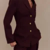 Bellamy getailleerde blazer – Mahonie