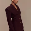Bellamy getailleerde blazer – Mahonie