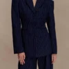 Bellamy getailleerde blazer – marineblauw met krijtstreep Bellamy getailleerde blazer – marineblauw met krijtstreep