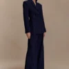 Bellamy getailleerde blazer – marineblauw met krijtstreep Bellamy getailleerde blazer – marineblauw met krijtstreep