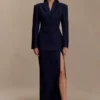 Bellamy getailleerde blazer – marineblauw met krijtstreep Bellamy getailleerde blazer – marineblauw met krijtstreep