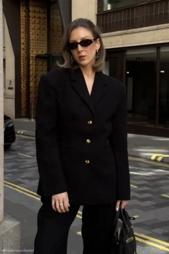 Bellamy getailleerde blazer – Zwart