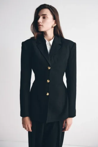 Bellamy getailleerde blazer – Zwart