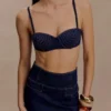 Belle Denim Cropped Bralette – Indigo Blue Belle Denim Cropped Bralette – Indigo Blue