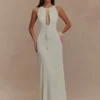 Beryl Slinky maxi-jurk met parels – ivoor Beryl Slinky maxi-jurk met parels – ivoor