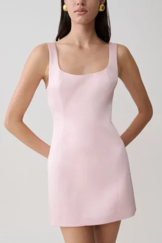 Beth satijnen mini-jurk – lichtroze