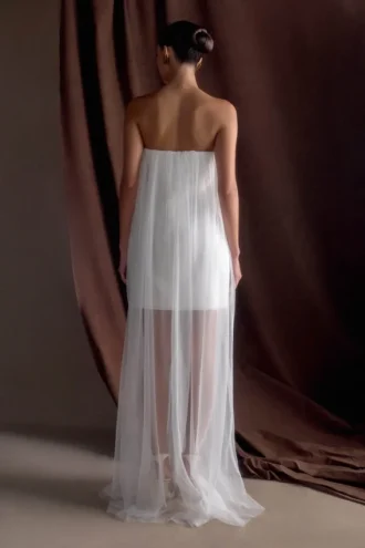 Bettany Chiffon Strapless Maxi-jurk – Wit