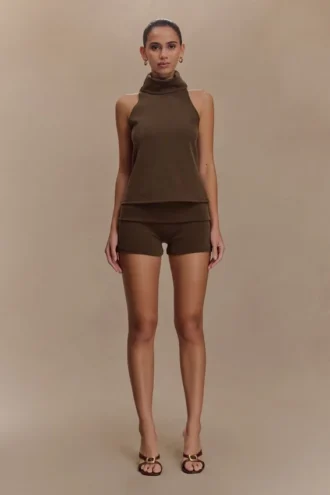 Birdie omgeslagen Short – Chocoladebruin
