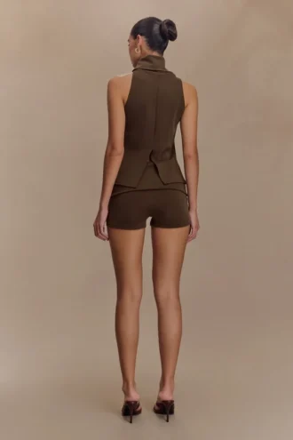 Birdie omgeslagen Short – Chocoladebruin