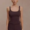 Blanca stretch crêpe cami-top – Chocoladebruin Blanca stretch crêpe cami-top – Chocoladebruin