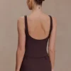 Blanca stretch crêpe cami-top – Chocoladebruin Blanca stretch crêpe cami-top – Chocoladebruin