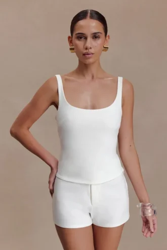 Blanca stretch crêpe cami-top – wit
