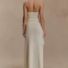 Bowie gebreide maxi-rok met lage taille – ivoor