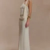 Bowie gebreide maxi-rok met lage taille – ivoor
