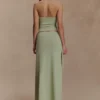 Bowie laag uitgesneden gebreide maxi-rok – pastelgroen