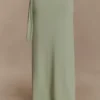 Bowie laag uitgesneden gebreide maxi-rok – pastelgroen