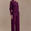 Lauren gebreide broek – Pruim Lauren gebreide broek – Pruim